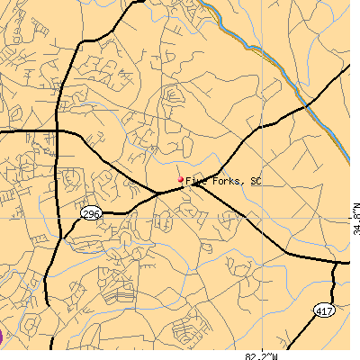 Five Forks map