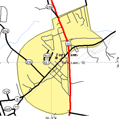 Fort Lawn map