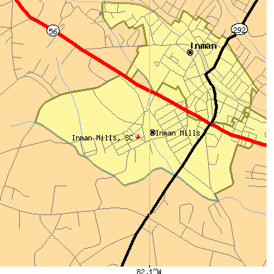 Inman Mills map