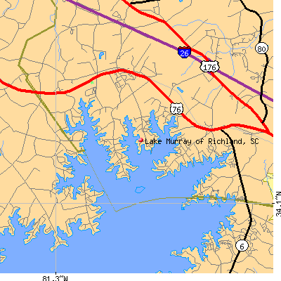 Lake Murray of Richland map
