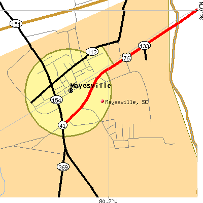 Mayesville map