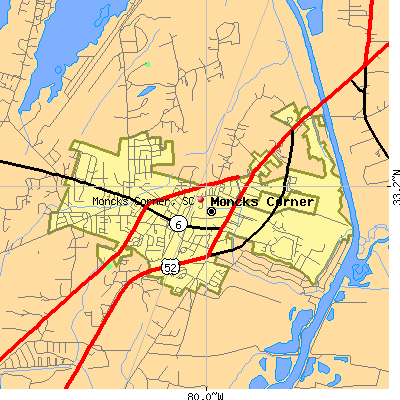 Moncks Corner map