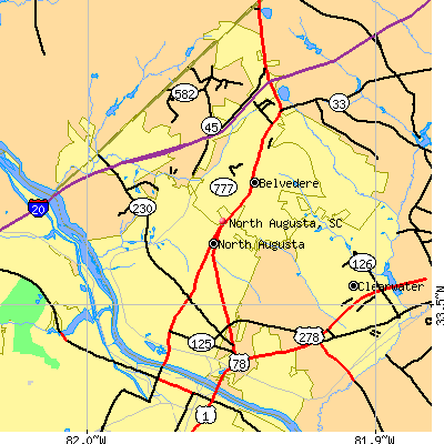 North Augusta map