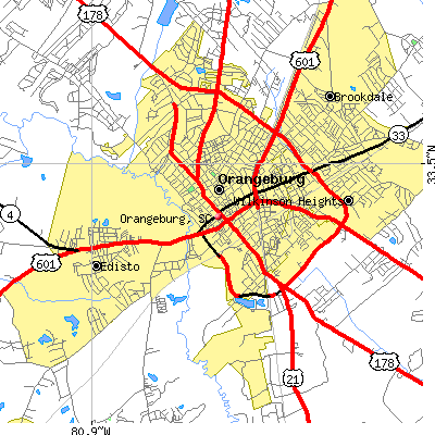 Orangeburg map