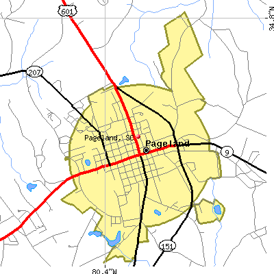 Pageland map