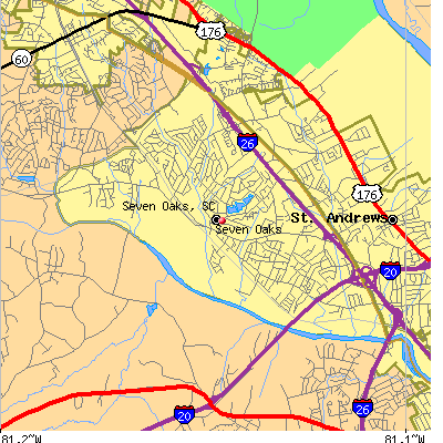 Seven Oaks map