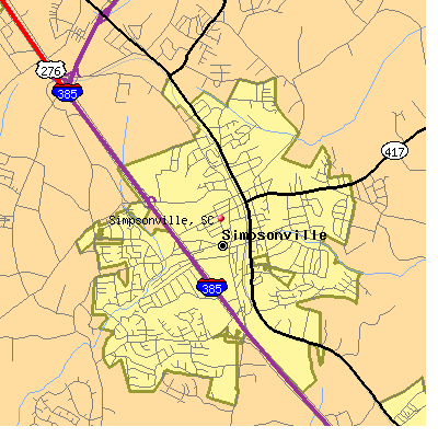 Simpsonville map