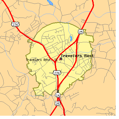 Travelers Rest map