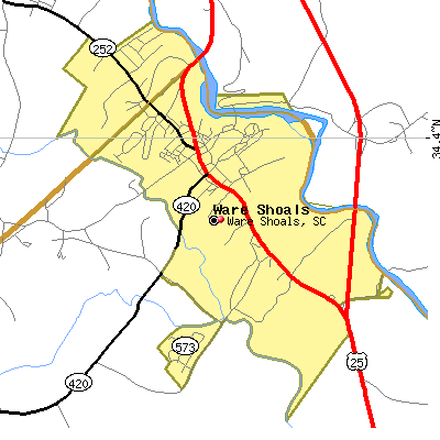 Ware Shoals map