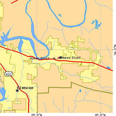 Hokes Bluff map