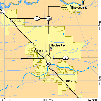 Modesto map