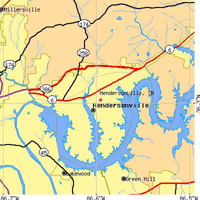 Hendersonville map