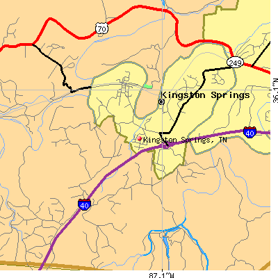 Kingston Springs map