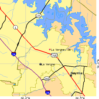 La Vergne map