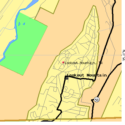 Lookout Mountain map