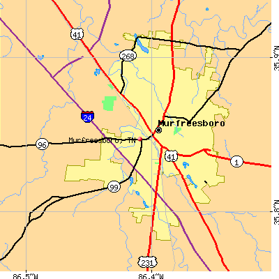 Murfreesboro map