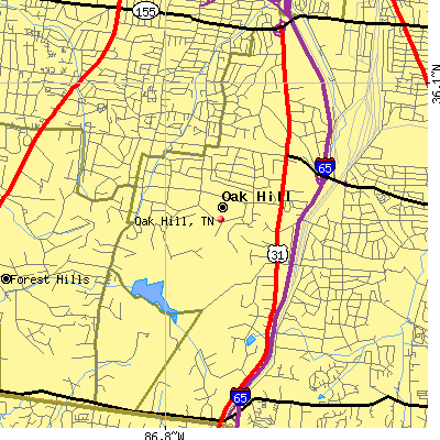 Oak Hill map