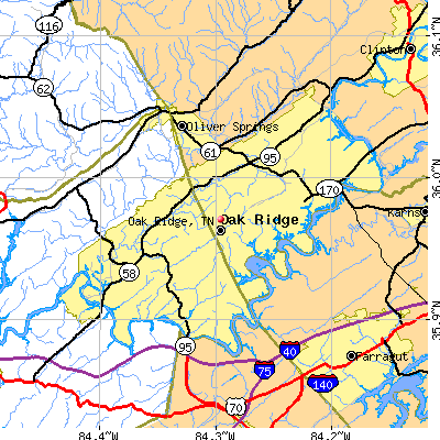 Oak Ridge map