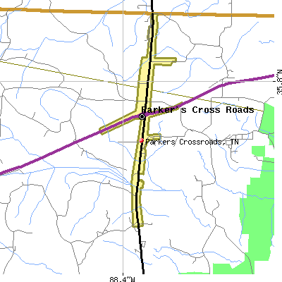 Parkers Crossroads map