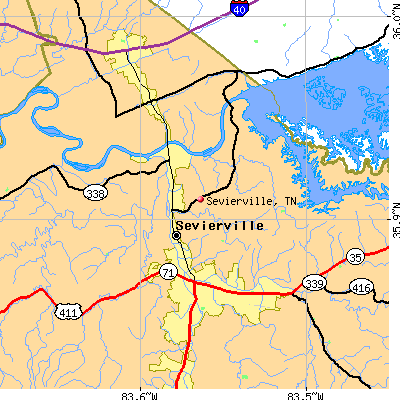 Sevierville map