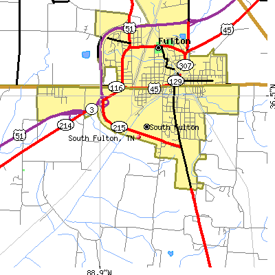 South Fulton map