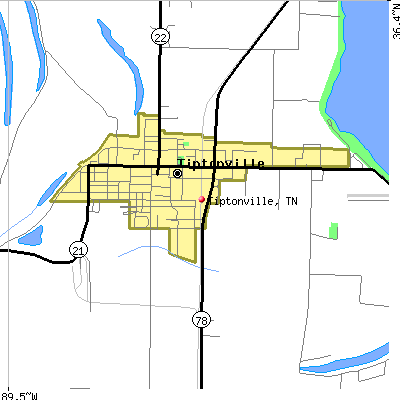 Tiptonville map