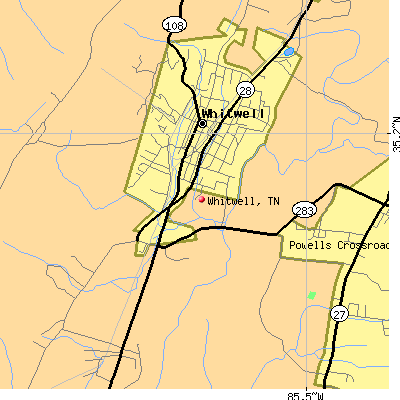 Whitwell map