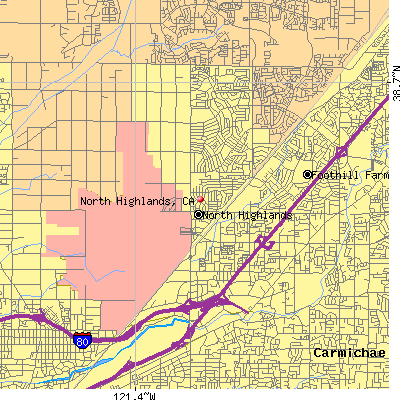 North Highlands map