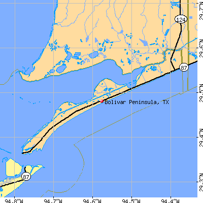 Bolivar Peninsula map