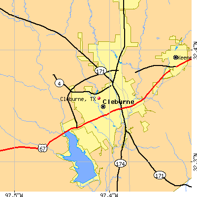 Cleburne map