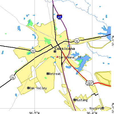 Corsicana map