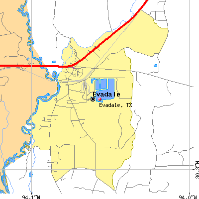 Evadale map