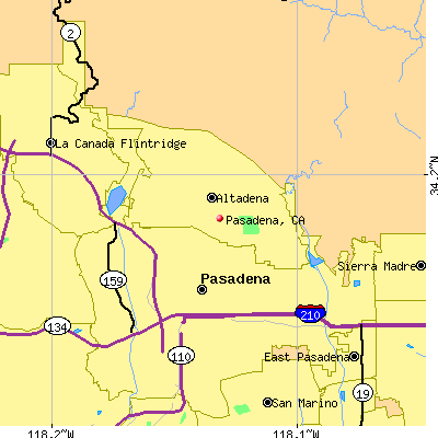 Pasadena map
