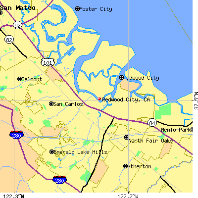 Redwood City map