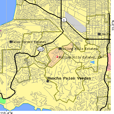 Rolling Hills Estates map