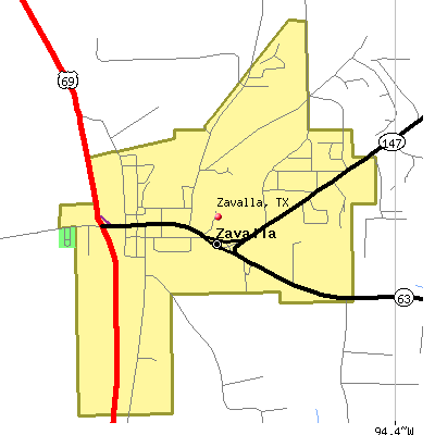 Zavalla map