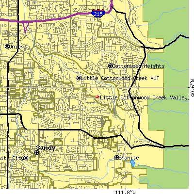Little Cottonwood Creek Valley map