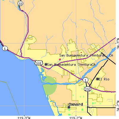 San Buenaventura (Ventura) map