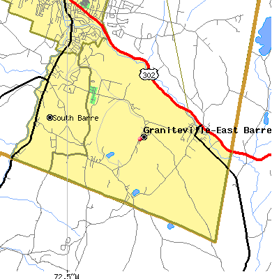 Graniteville-East Barre map