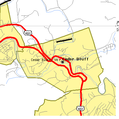 Cedar Bluff map