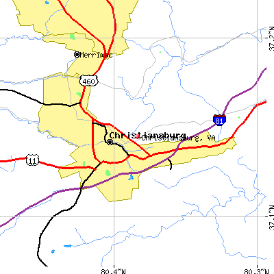 Christiansburg map
