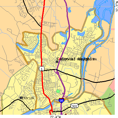 Colonial Heights map