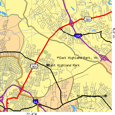East Highland Park map