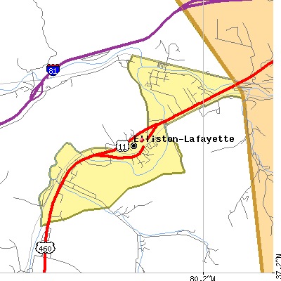 Elliston-Lafayette map