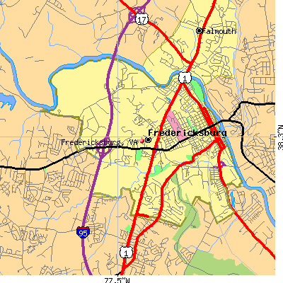 Fredericksburg map
