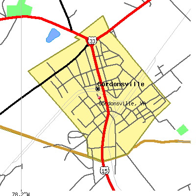 Gordonsville map