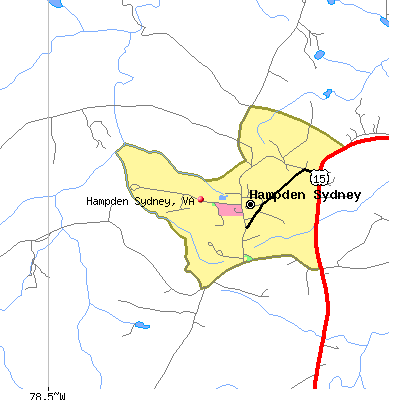 Hampden Sydney map