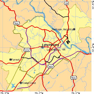 Lynchburg map