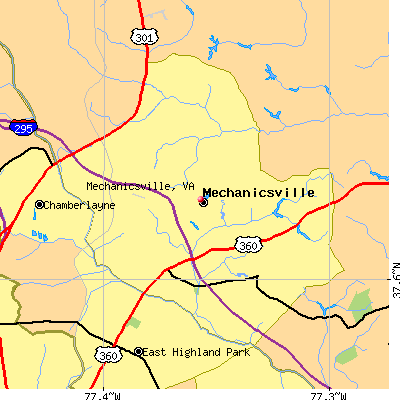 Mechanicsville map