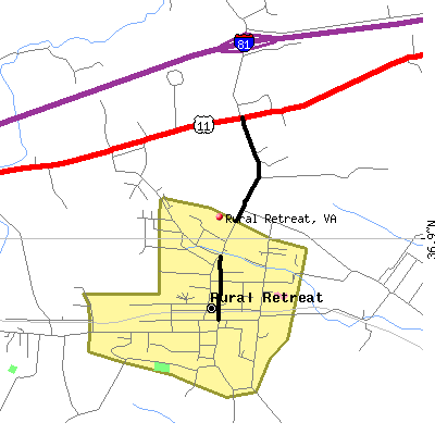 Rural Retreat map